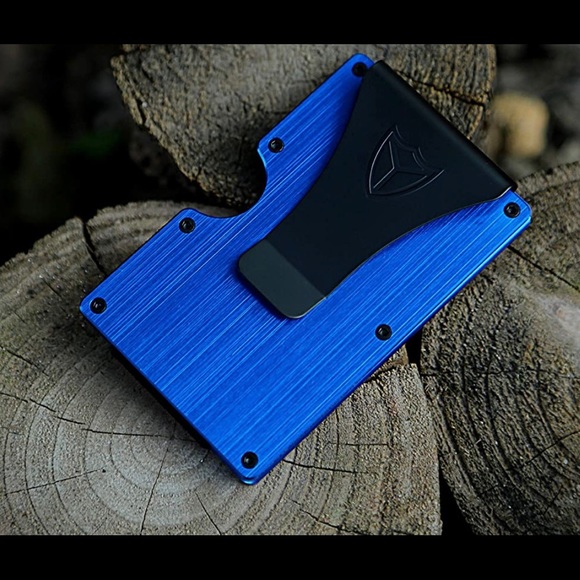 Brand New Blue Lightweight Aluminum Tactical Minimalist Wallet for Men - Picture 6 of 7